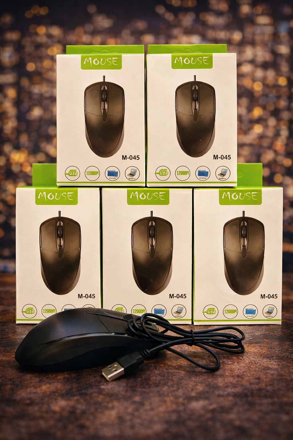 USB Wired Optical Mouse – 1200 DPI High Precision | Laptop & PC Compatible
