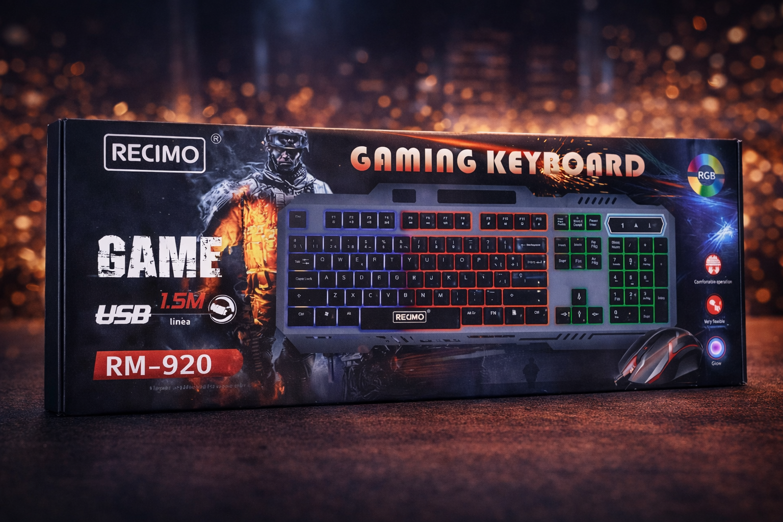 RECIMO RM-920 RGB Gaming Keyboard | USB Wired Backlit Keyboard for PC & Laptop
