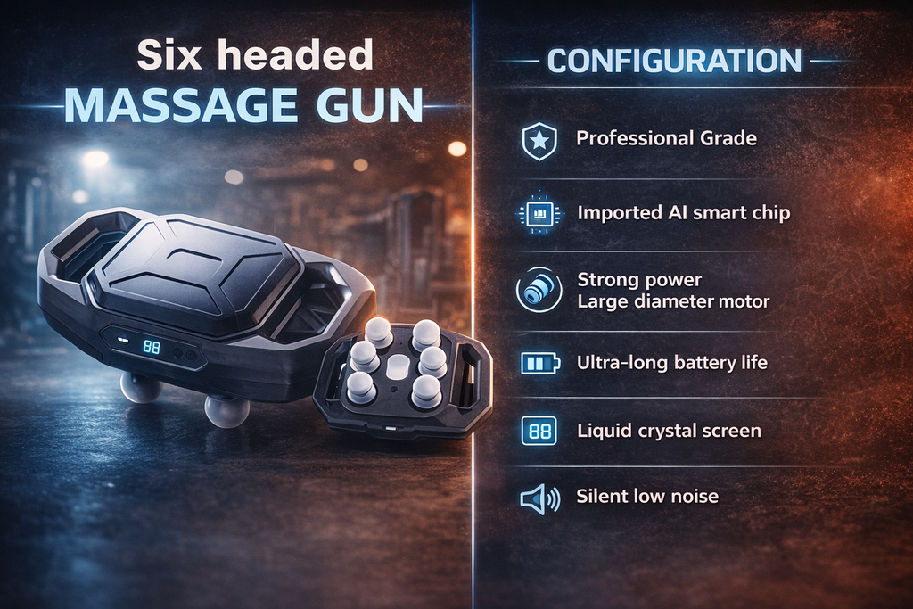 Six Headed Massage Gun – Deep Tissue Smart Relaxation Device
