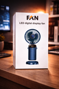 LED Digital Display Portable Fan – Rechargeable Smart Cooling Fan.