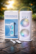 Double-Ended Spray Cooling Fan – Rechargeable Mist Fan with Remote Control