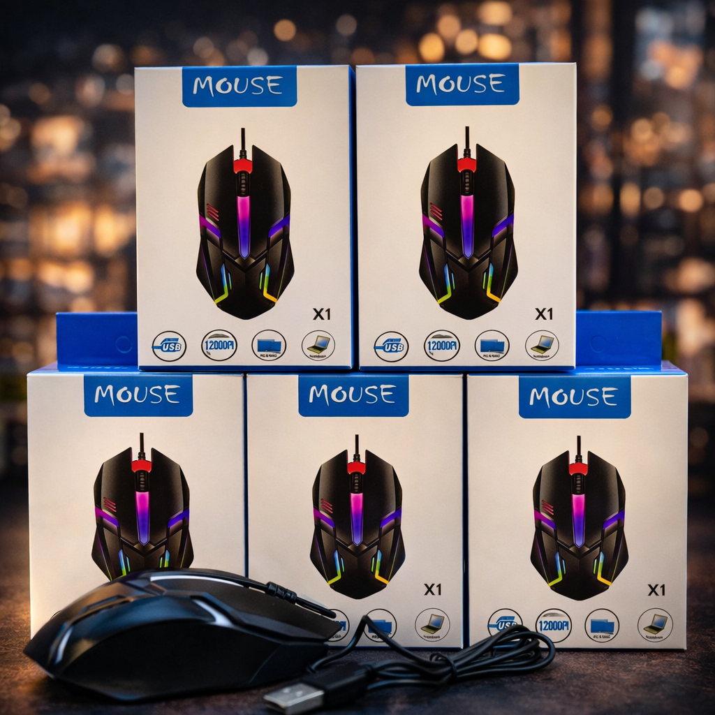 RGB Gaming USB Mouse – 1200 DPI High Precision Wired Mouse for PC & Laptop